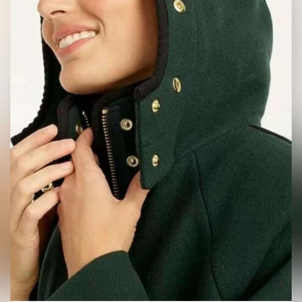 J Crew Summit Parka in Italian Stadium Cloth Wool Dark Forest. Size 00 - Picture 7 of 13